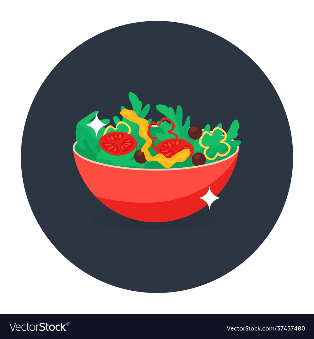 Salad bowl Royalty Free Vector Image VectorStock