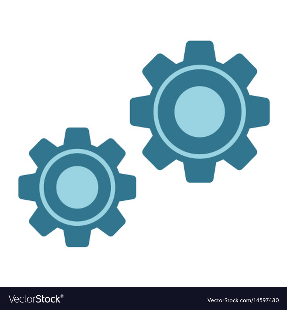 Settings flat icon cogwheels and website