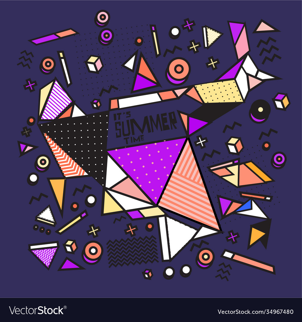 Triangle geometric forms for summer design event vector image Triangle geometric forms for summer design event