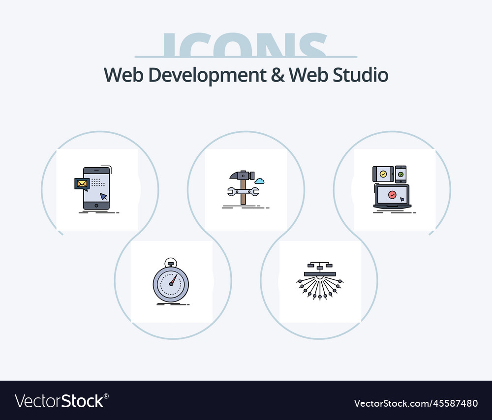 Web development and studio line filled icon