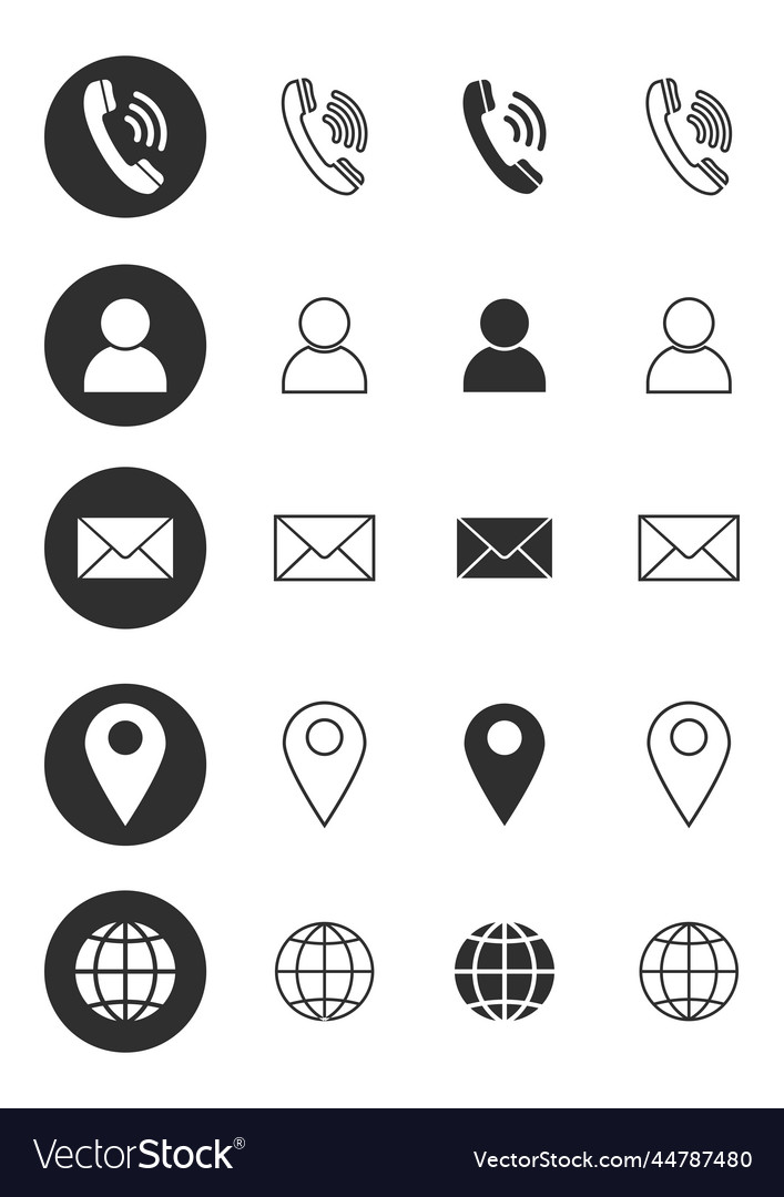 Web linear icons set outline