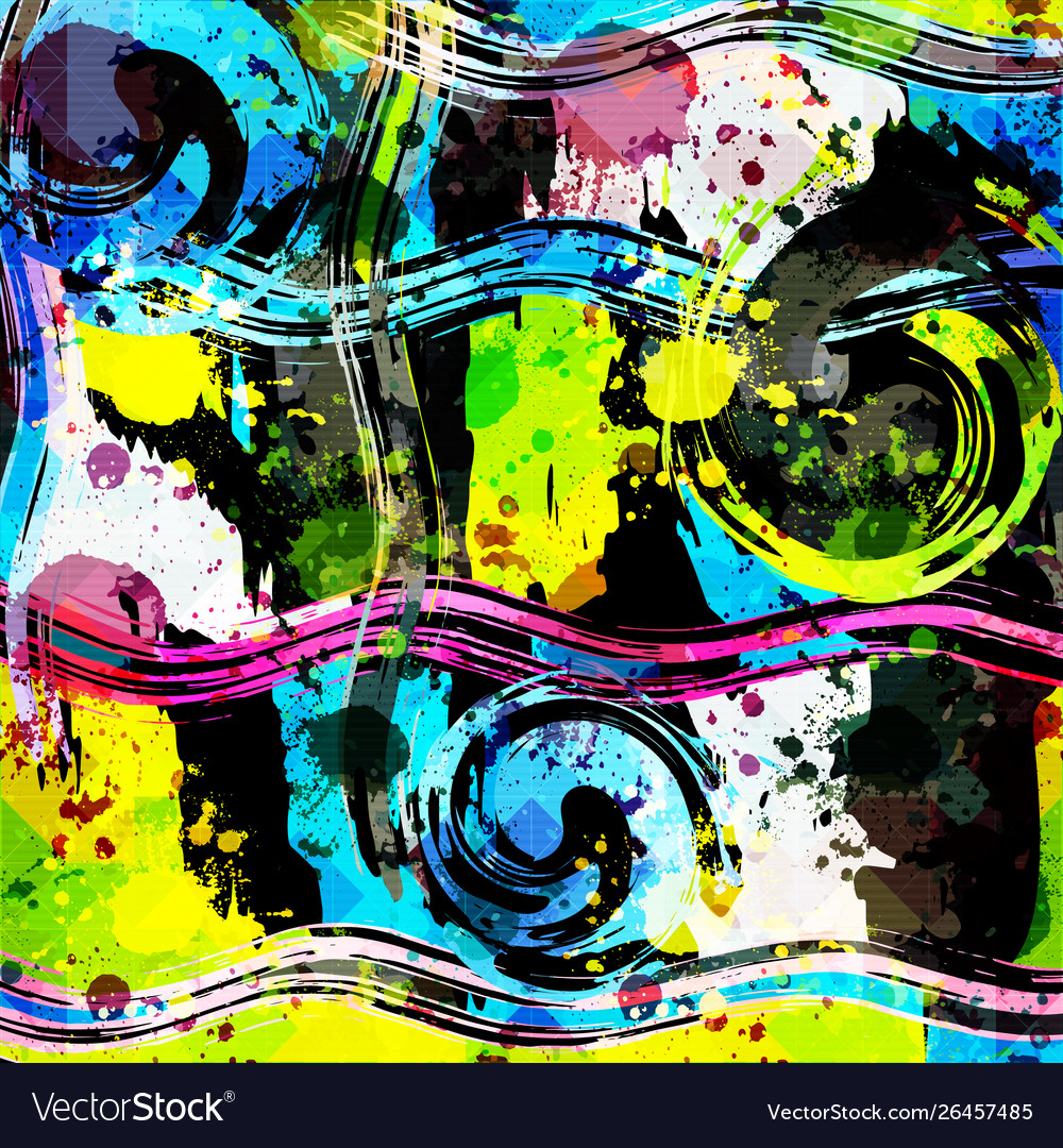 Abstract color pattern in graffiti style quality vector image Abstract color pattern in graffiti style quality