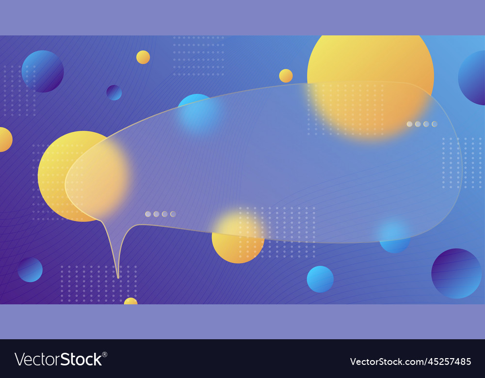 Chat dialog boxes in glass morphism effect style vector image Chat dialog boxes in glass morphism effect style
