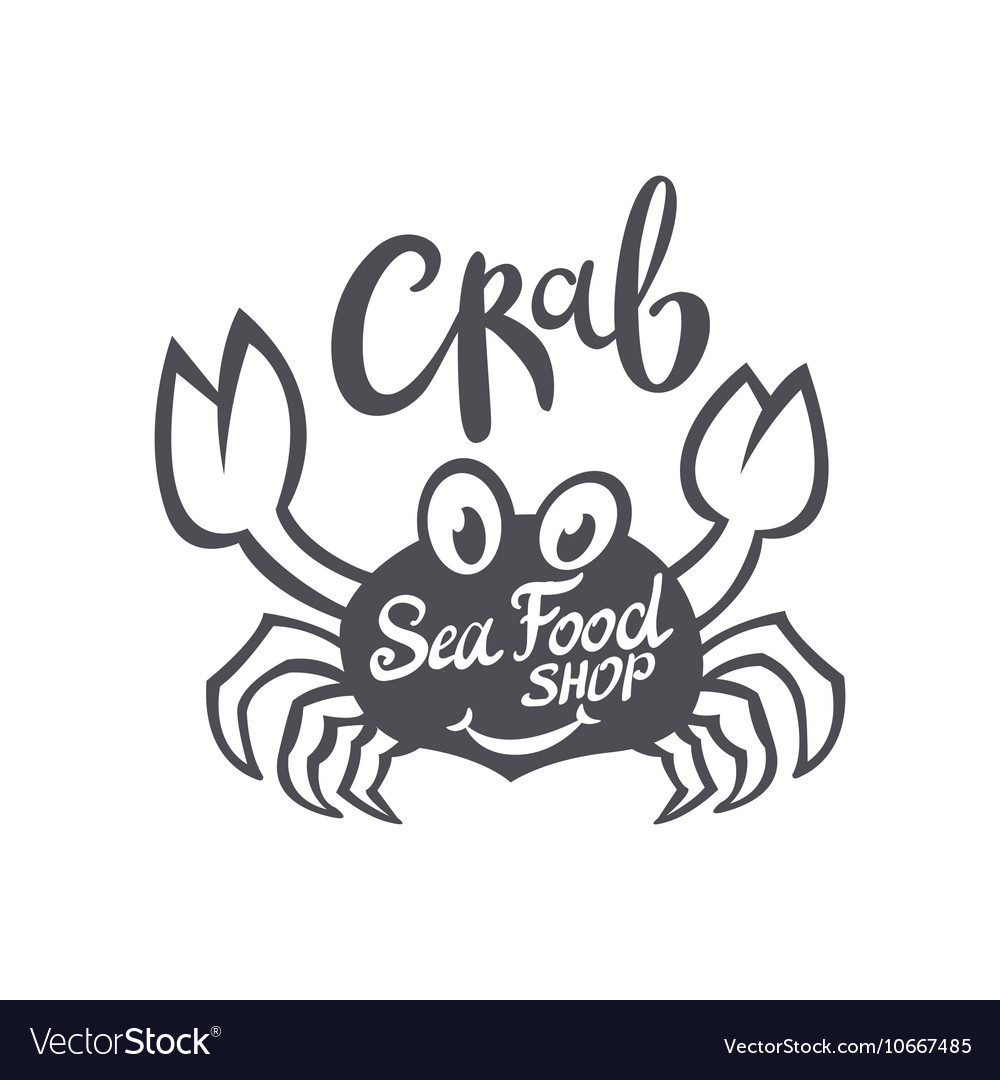 Crab silhouette seafood shop logo branding