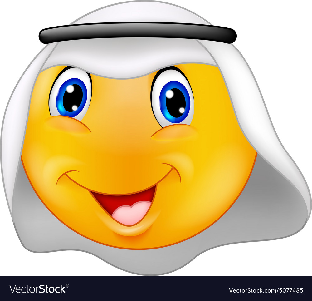 Emoticon smiley with arabic dress