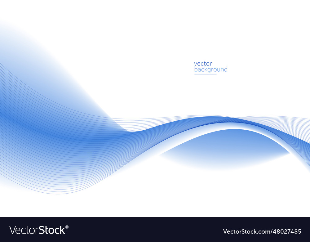 Flowing blue curve shape with soft gradient vector image Flowing blue curve shape with soft gradient