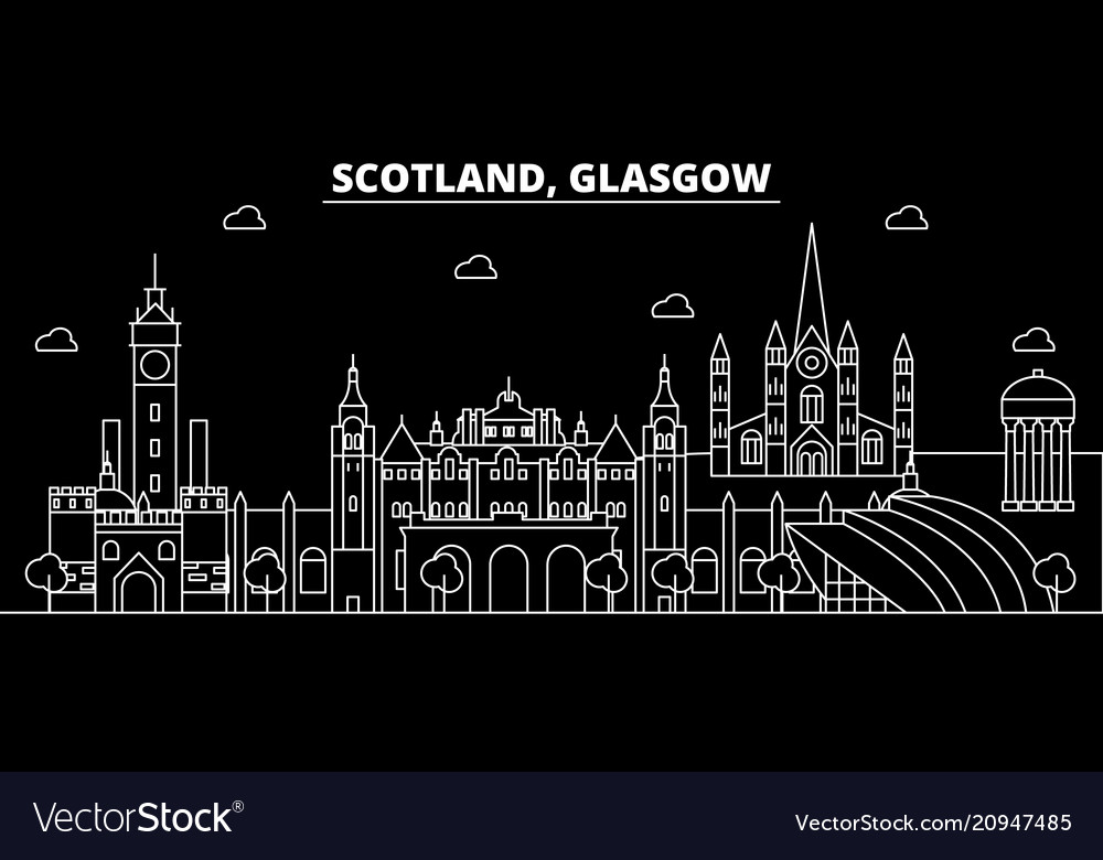 Glasgow silhouette skyline scotland