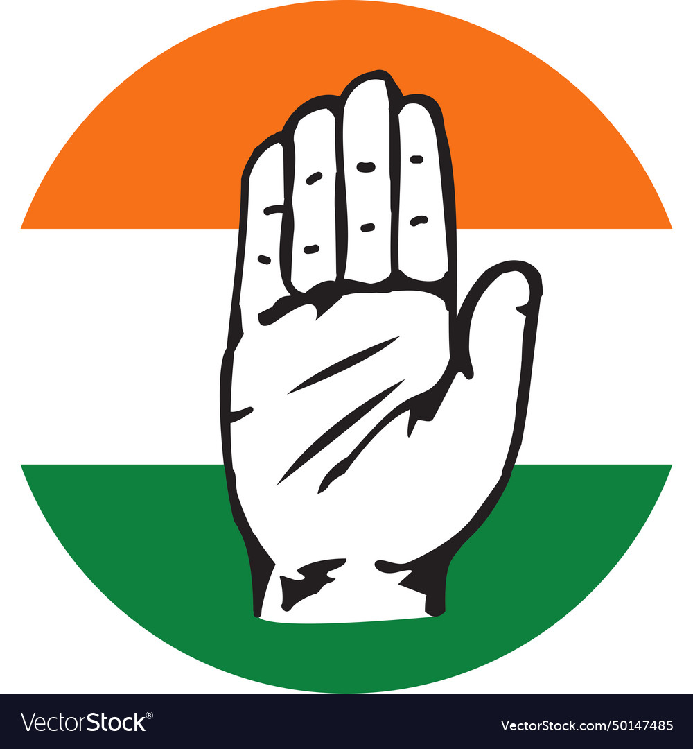 Inc party indian national congress flag Royalty Free Vector