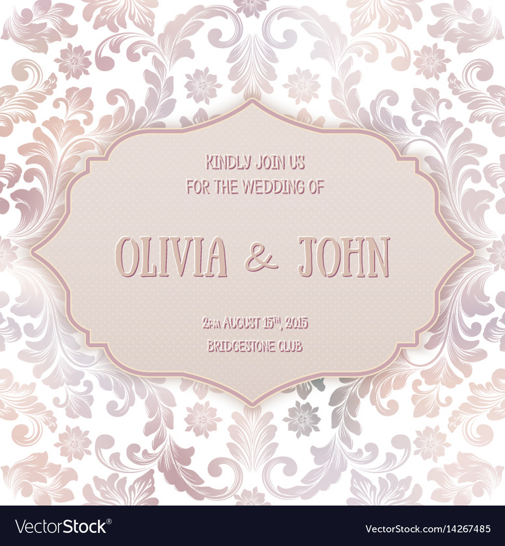 Invitation cards or wedding card with damask