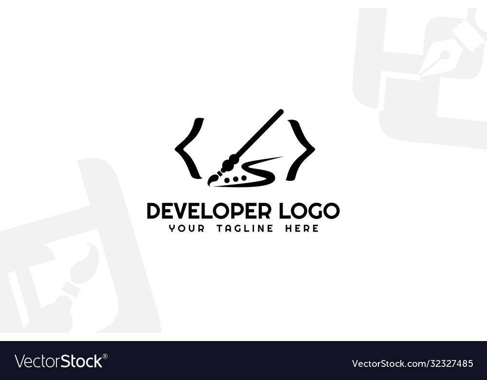 Isolated brush developer logogram template Vector Image Isolated brush developer logogram template