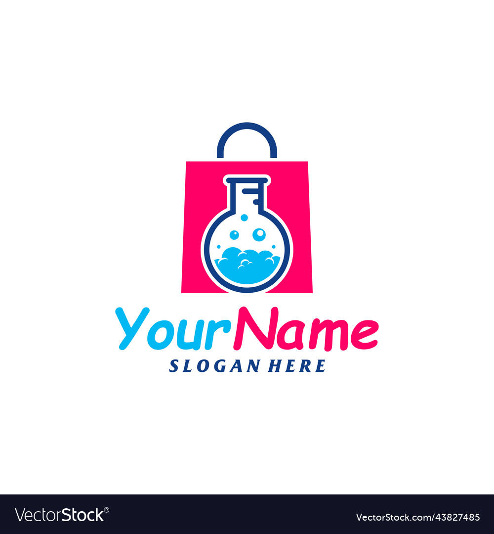 Lab shop logo design template science Royalty Free Vector