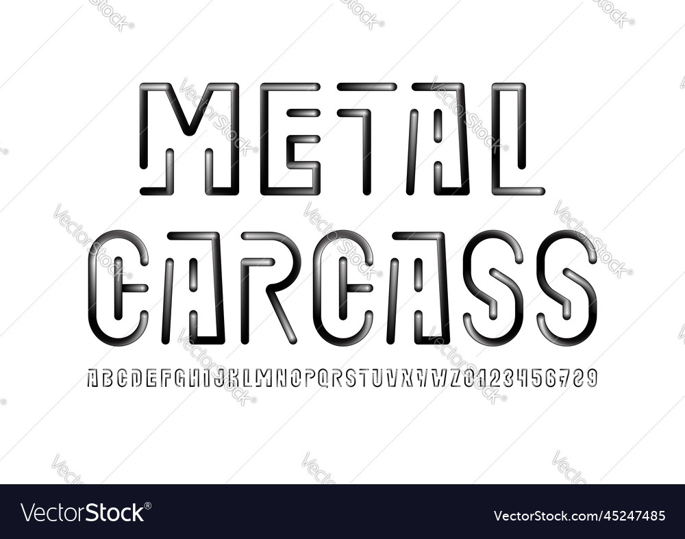 Metallic Segmented Font