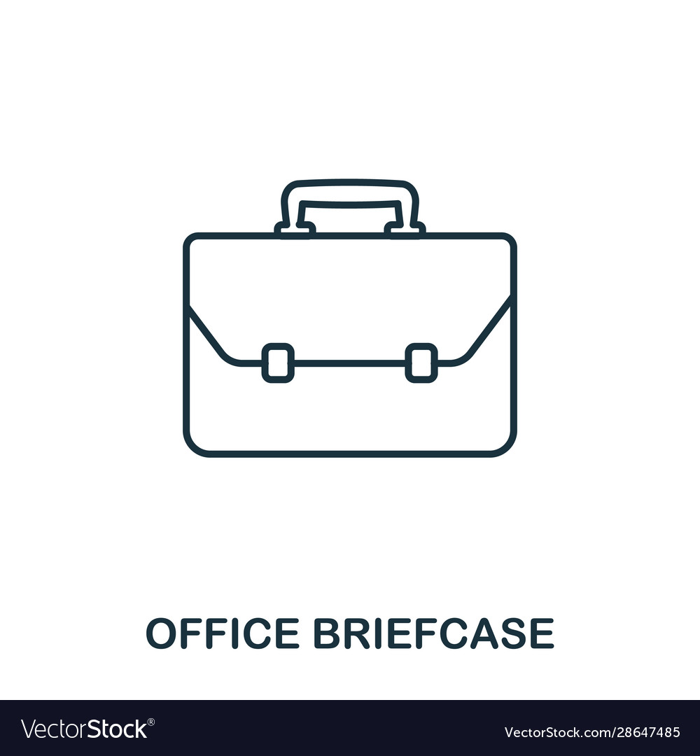 Office briefcase line icon thin design style from