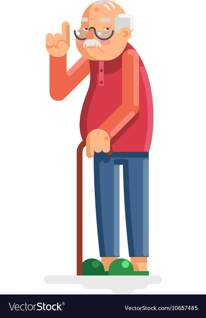 Old Man Grandfather Adult Flat Design Royalty Free Vector 3479