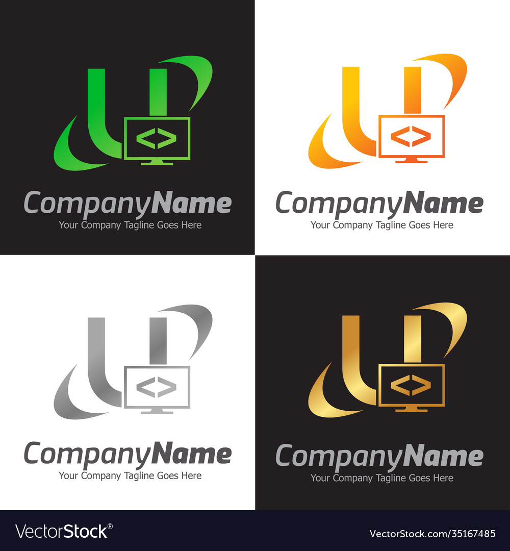 Programming code and computer monitor logo