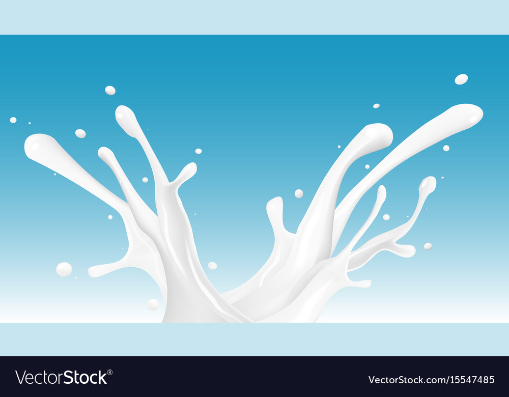 Realistic big milk splash Royalty Free Vector Image