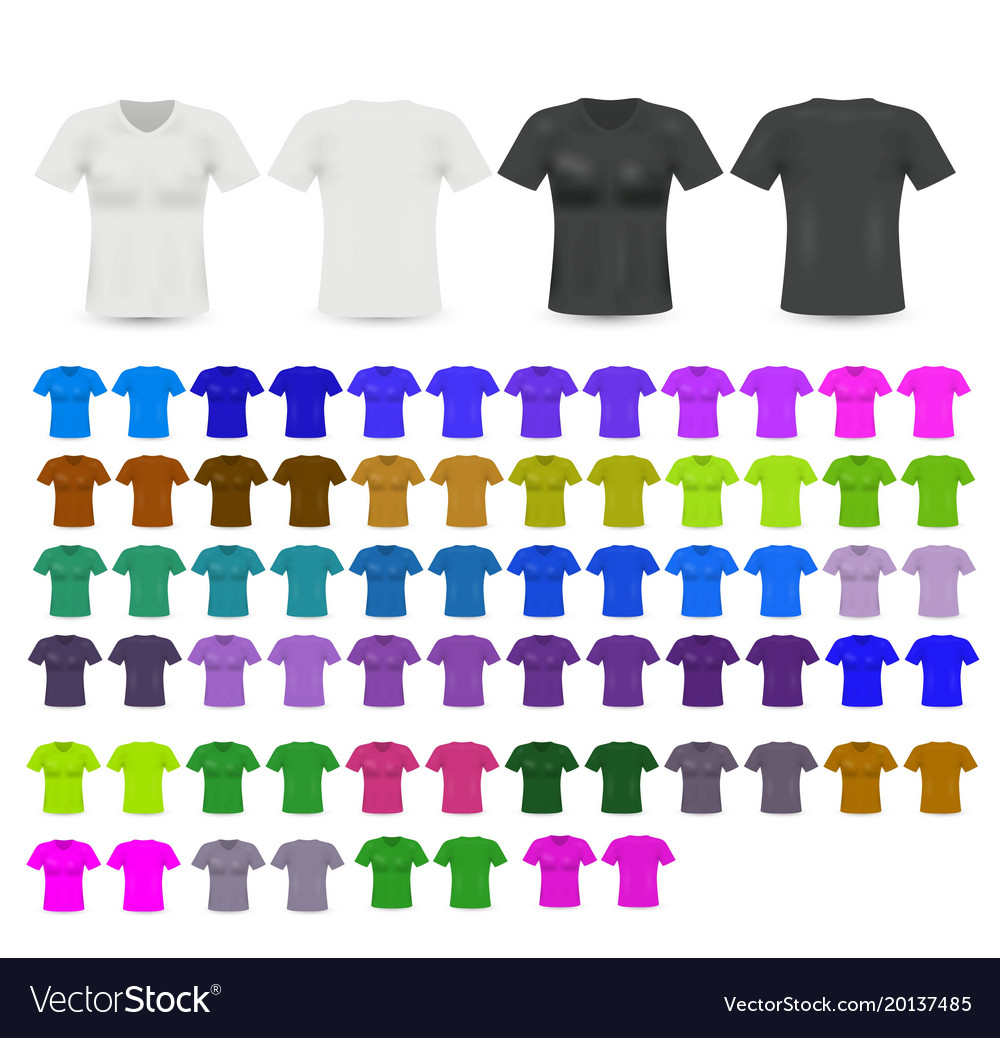 Set of templates colored t-shirts for men Vector Image