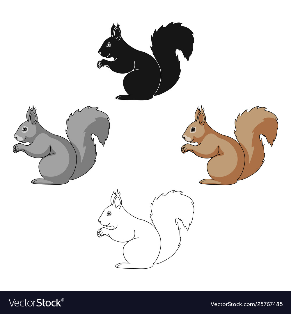 Squirrelanimals single icon in cartoonblack