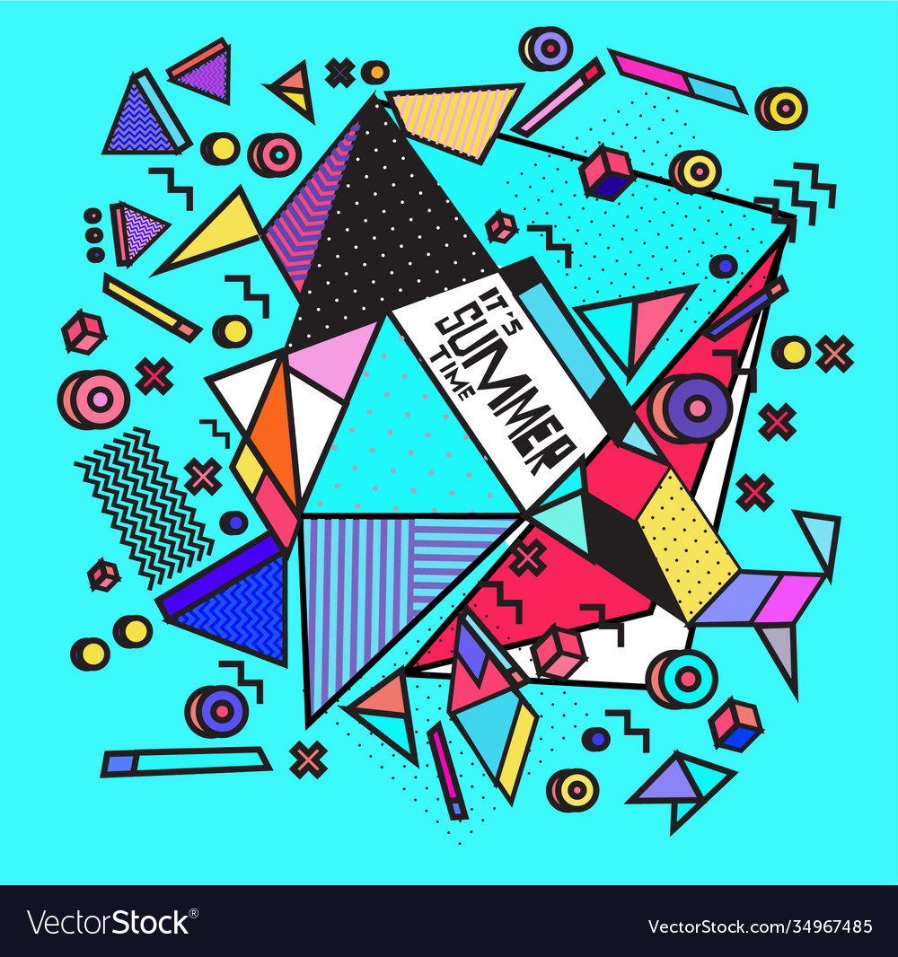 Triangle geometric forms for summer design event vector image Triangle geometric forms for summer design event