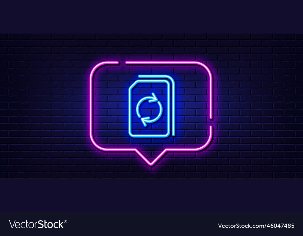 Update document line icon refresh file sign neon