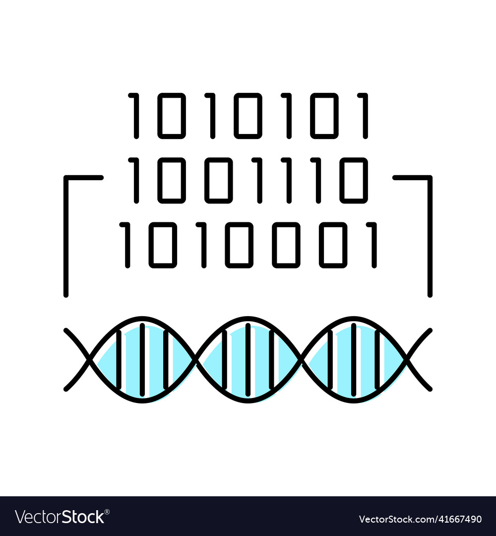 Binary code genetic information color icon vector image Binary code genetic information color icon