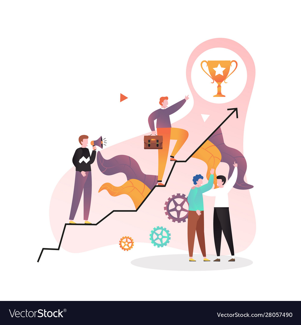 Coaching Concept For Web Banner Website Royalty Free Vector