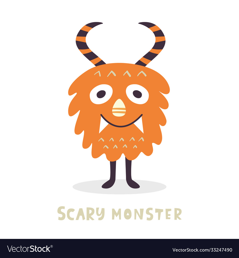 Cute halloween monster character vector image Cute halloween monster character