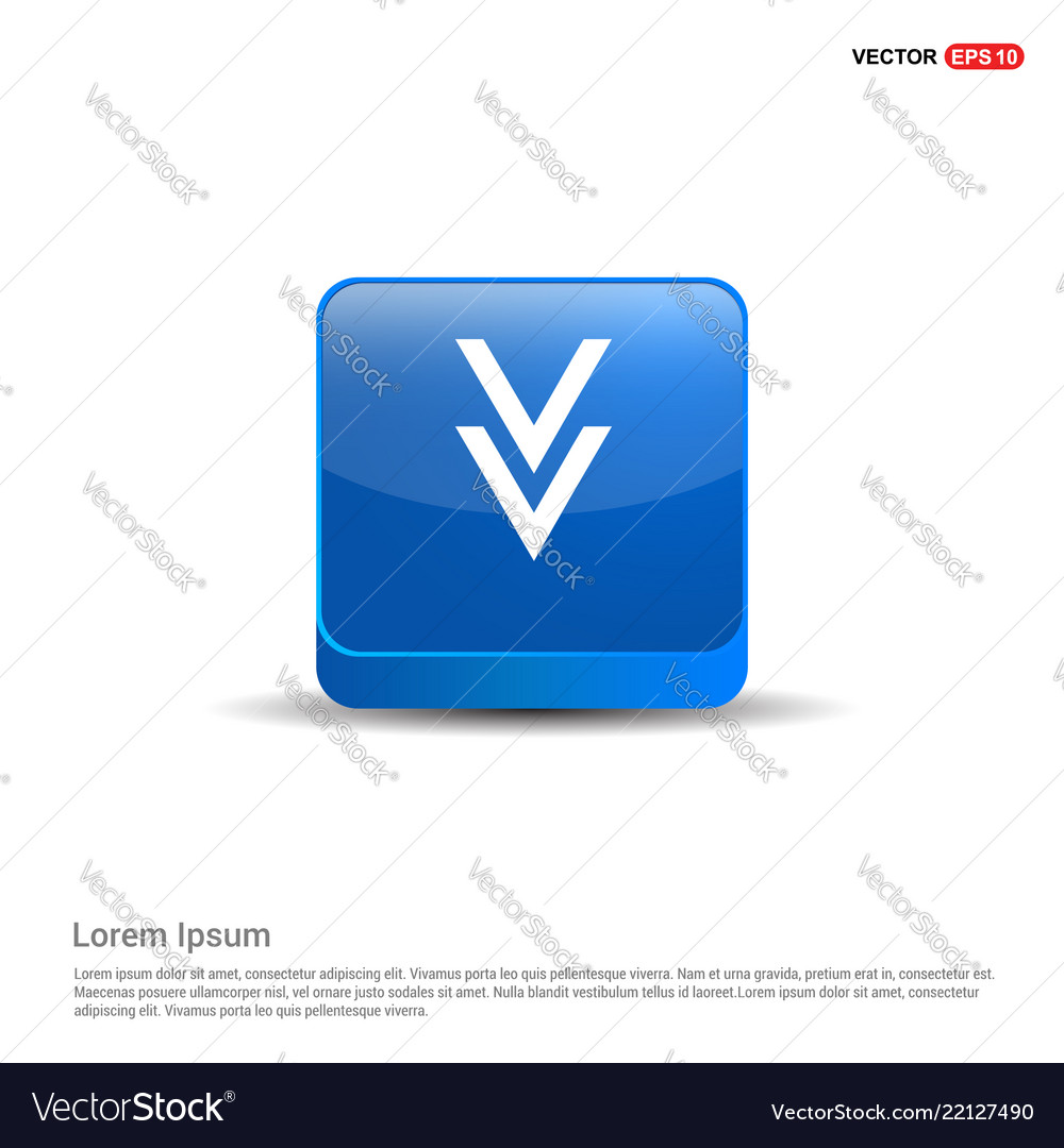 Down arrow icon - 3d blue button