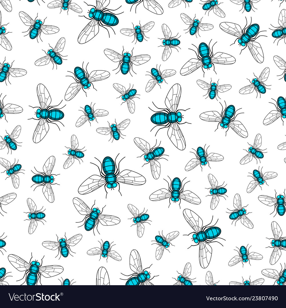 Fly insect seamless pattern