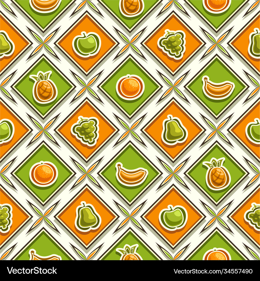 Fruit seamless pattern Royalty Free Vector Image