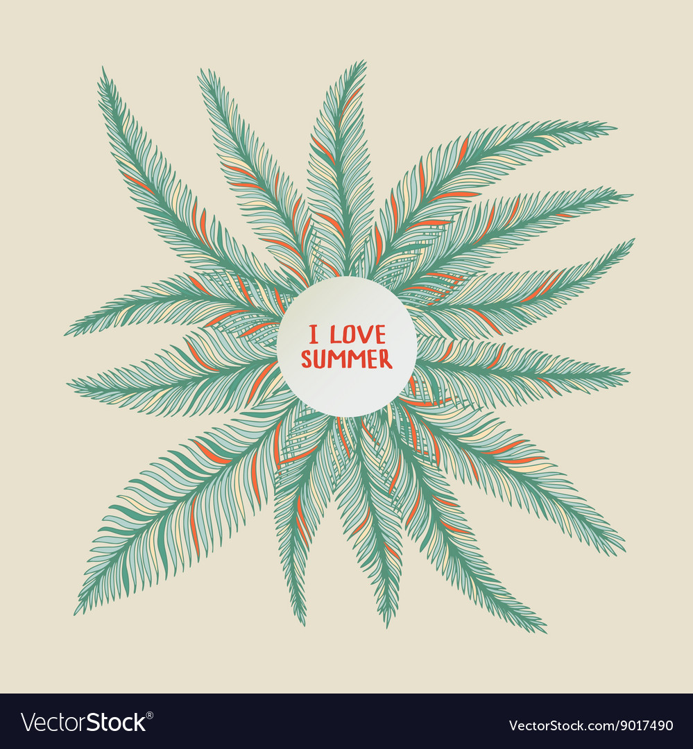 Hand drawn palm leaves