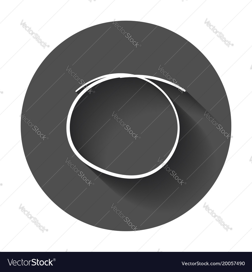 Hand drawn scribble circle element with long