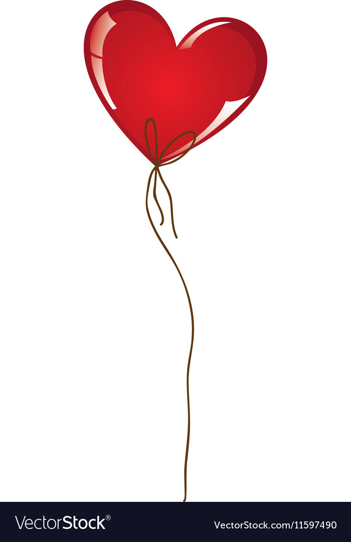 Heart cartoon balloon icon image Royalty Free Vector Image