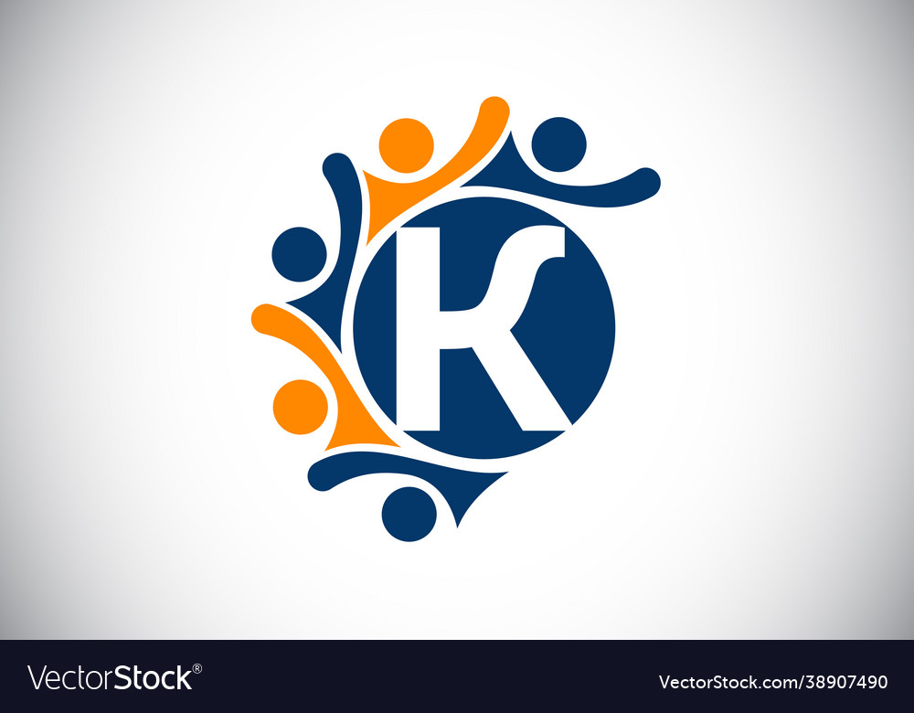Initial k monogram alphabet with connecting