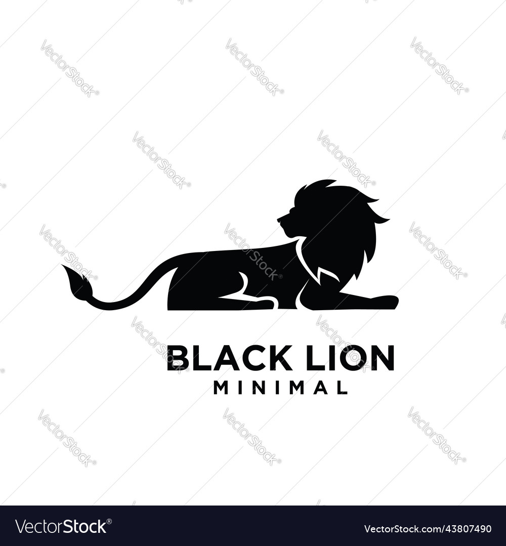 Minimal black lion design