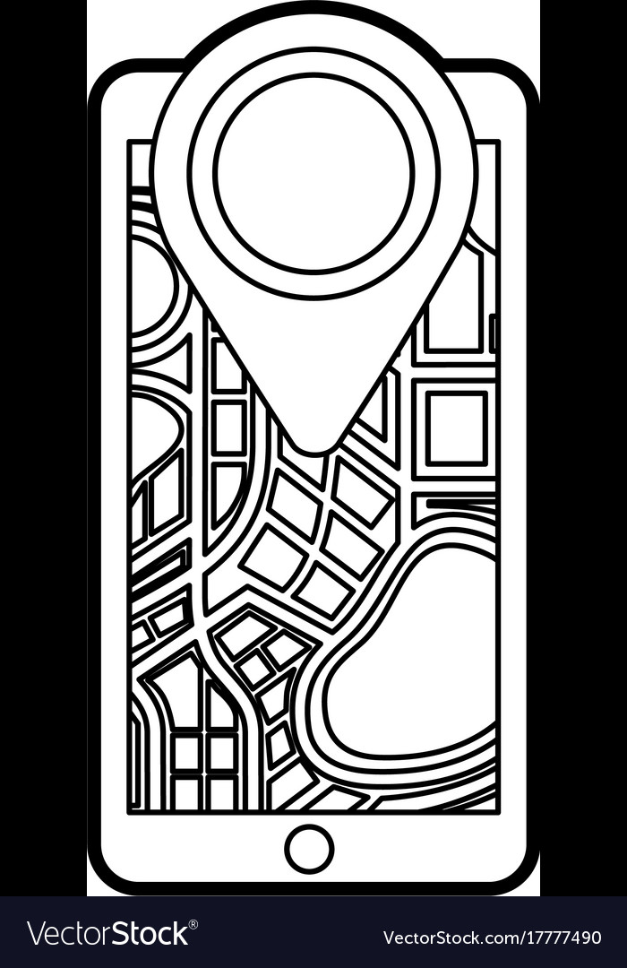 Navigation gps on smartphone with map pointer