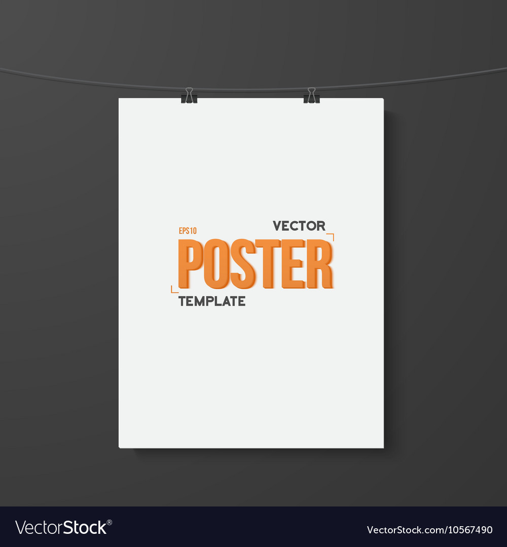 Poster Mockup Realistic EPS10 White Royalty Free Vector