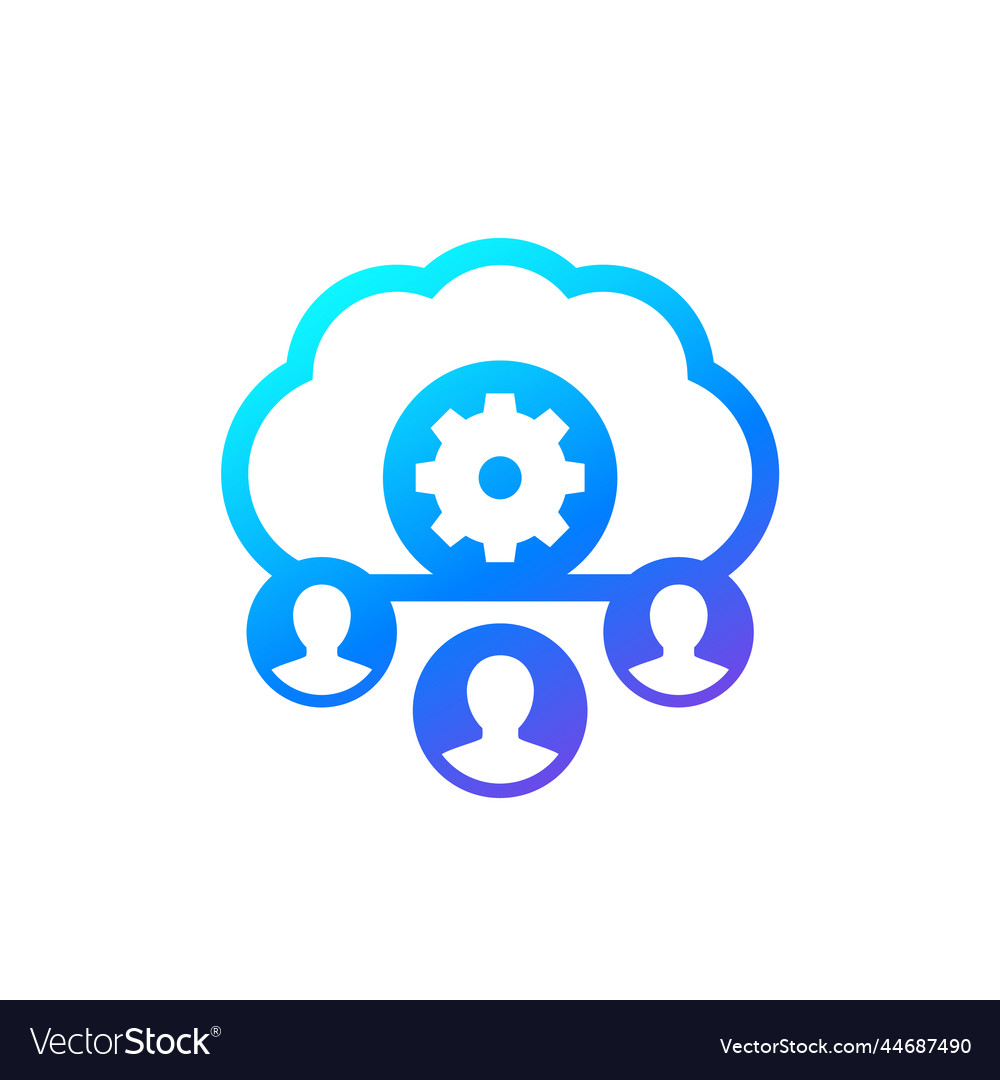 Process user data in cloud icon on white