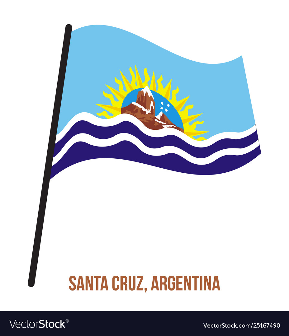 Santa cruz flag waving on white background Vector Image