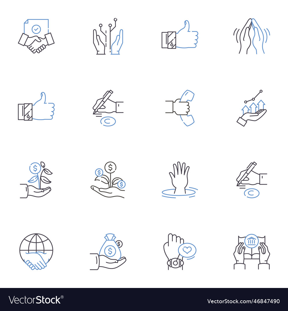 Scaling up line icons collection expansion Vector Image