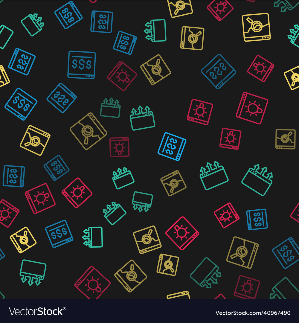 Set line online shopping on screen browser window vector image Set line online shopping on screen browser window