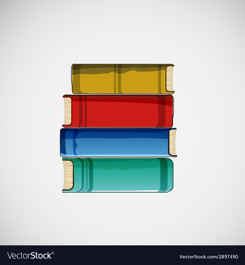 Set of different books stacked design Royalty Free Vector