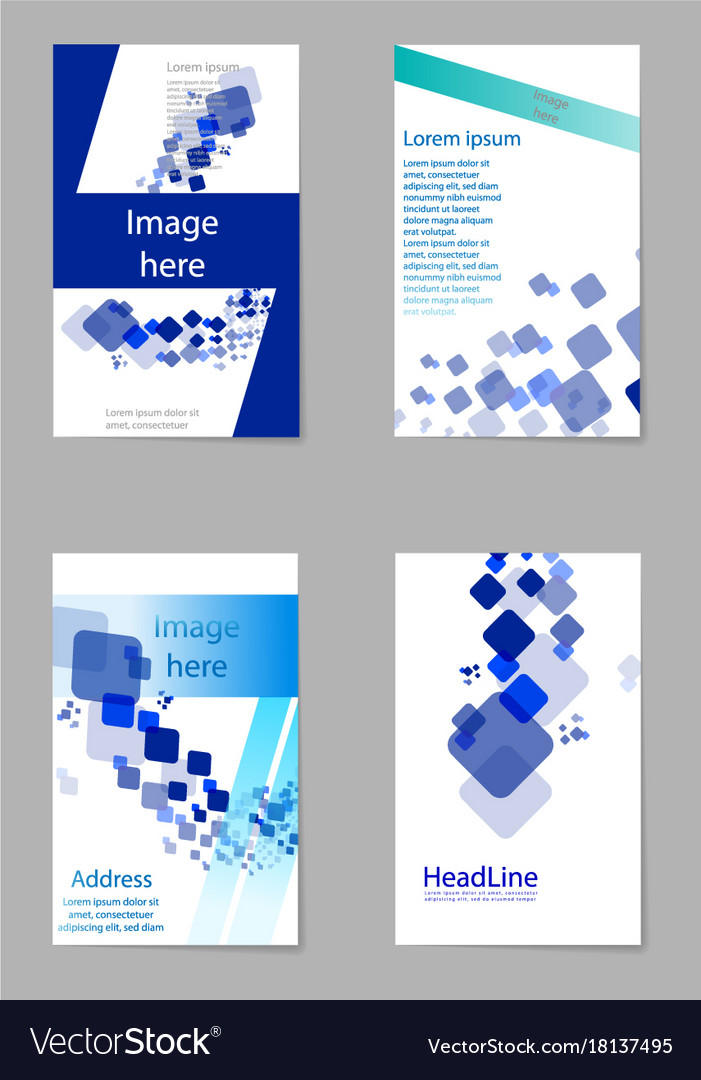 Abstract composition business card set box block