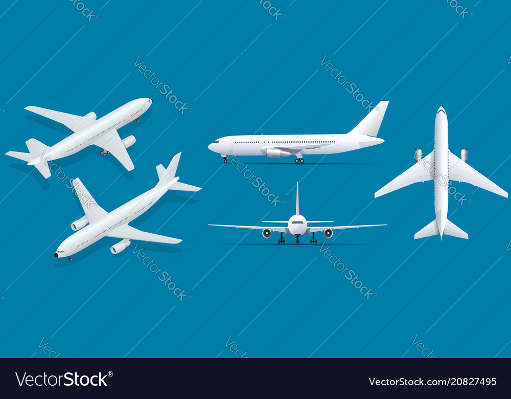 Airplanes on blue background industrial blueprint Vector Image