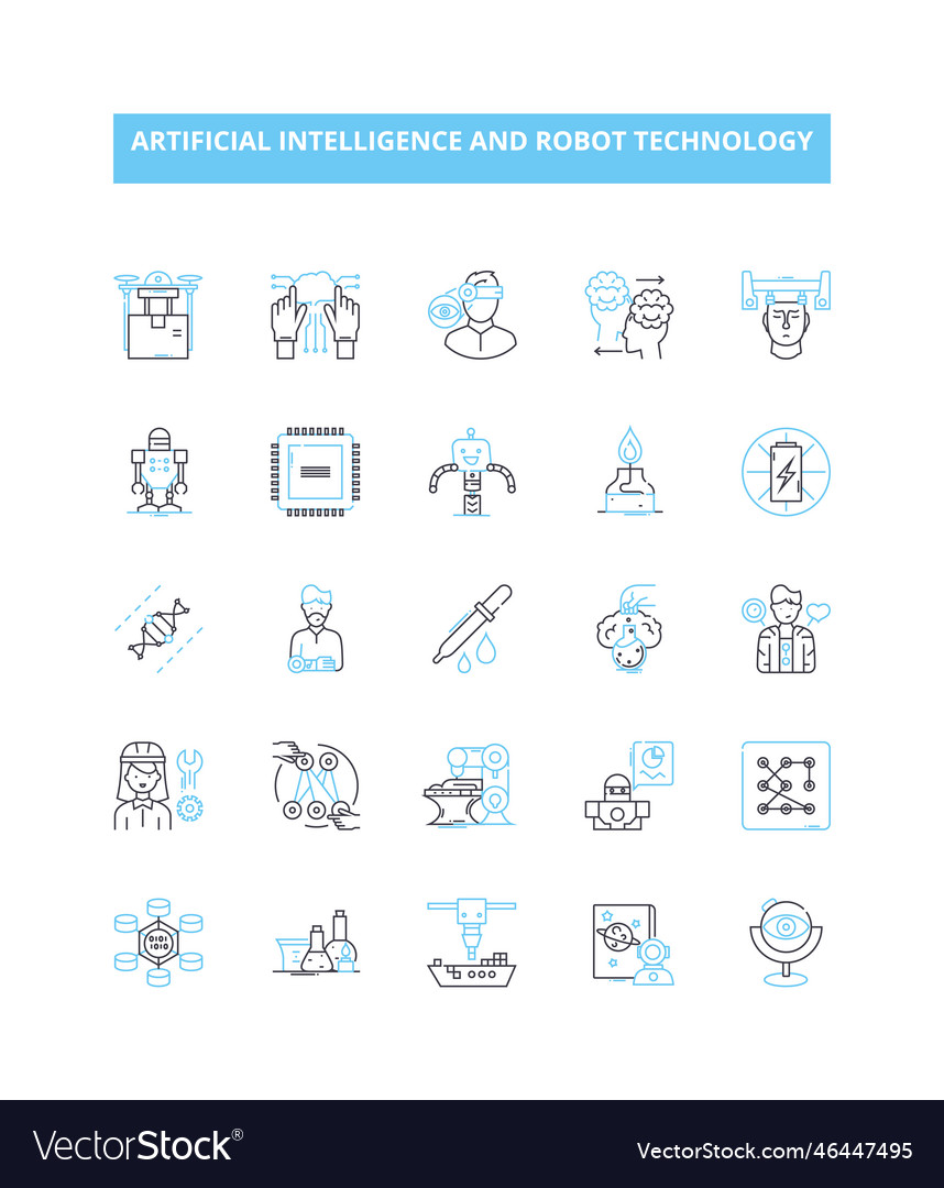 Artificial intelligence and robot technology vector image Artificial intelligence and robot technology