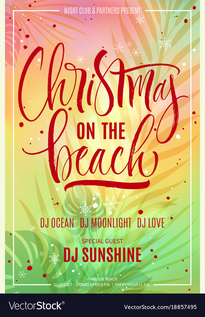 Christmas on the beach poster