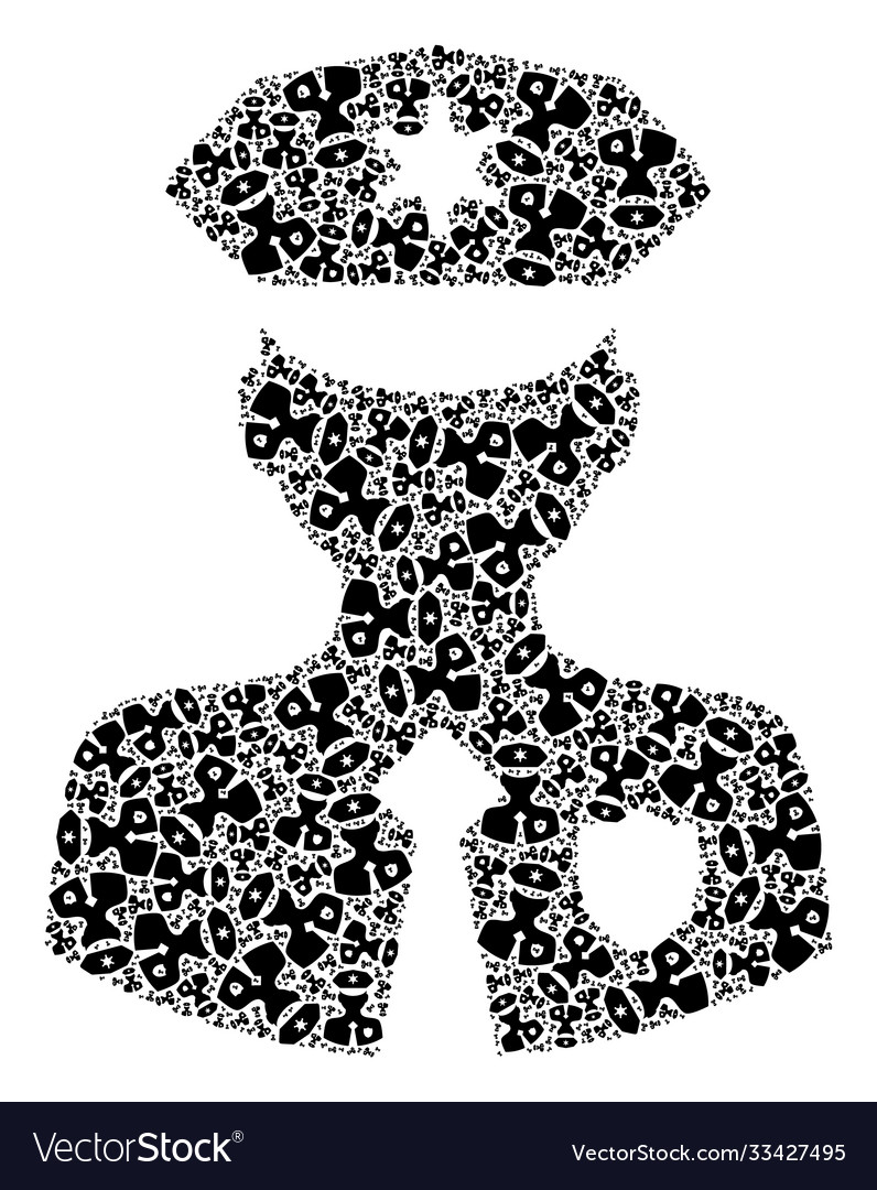 Constable recursive mosaic icons vector image Constable recursive mosaic icons