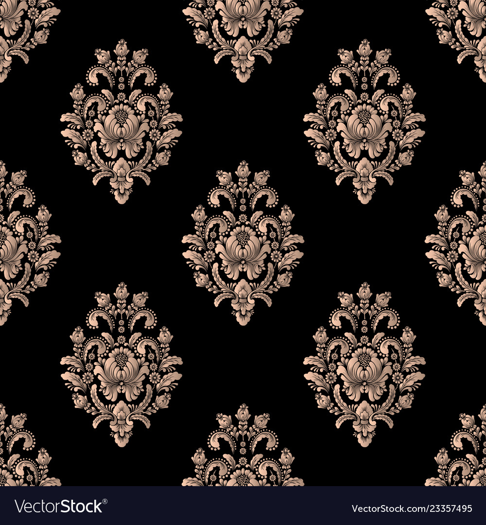 Damask seamless pattern background vector image Damask seamless pattern background