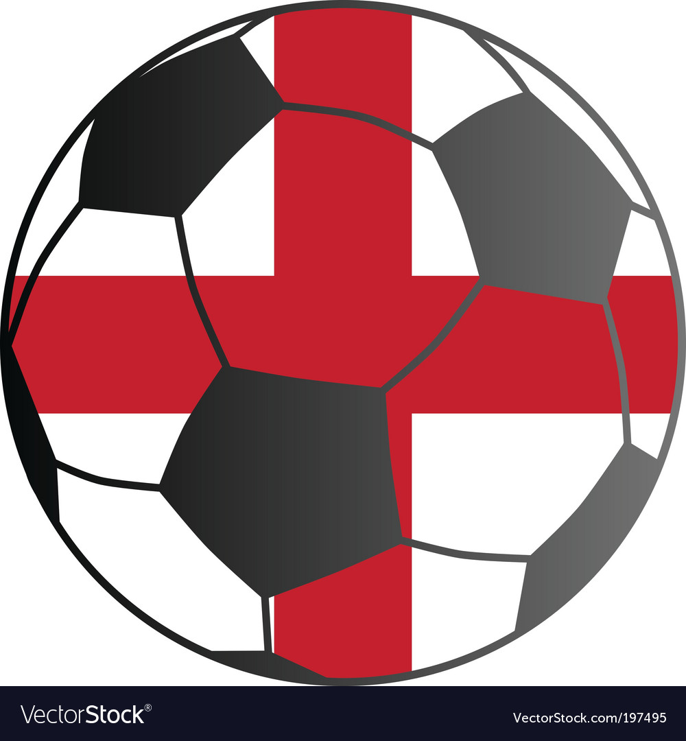 Flag of england and soccer ball Royalty Free Vector Image