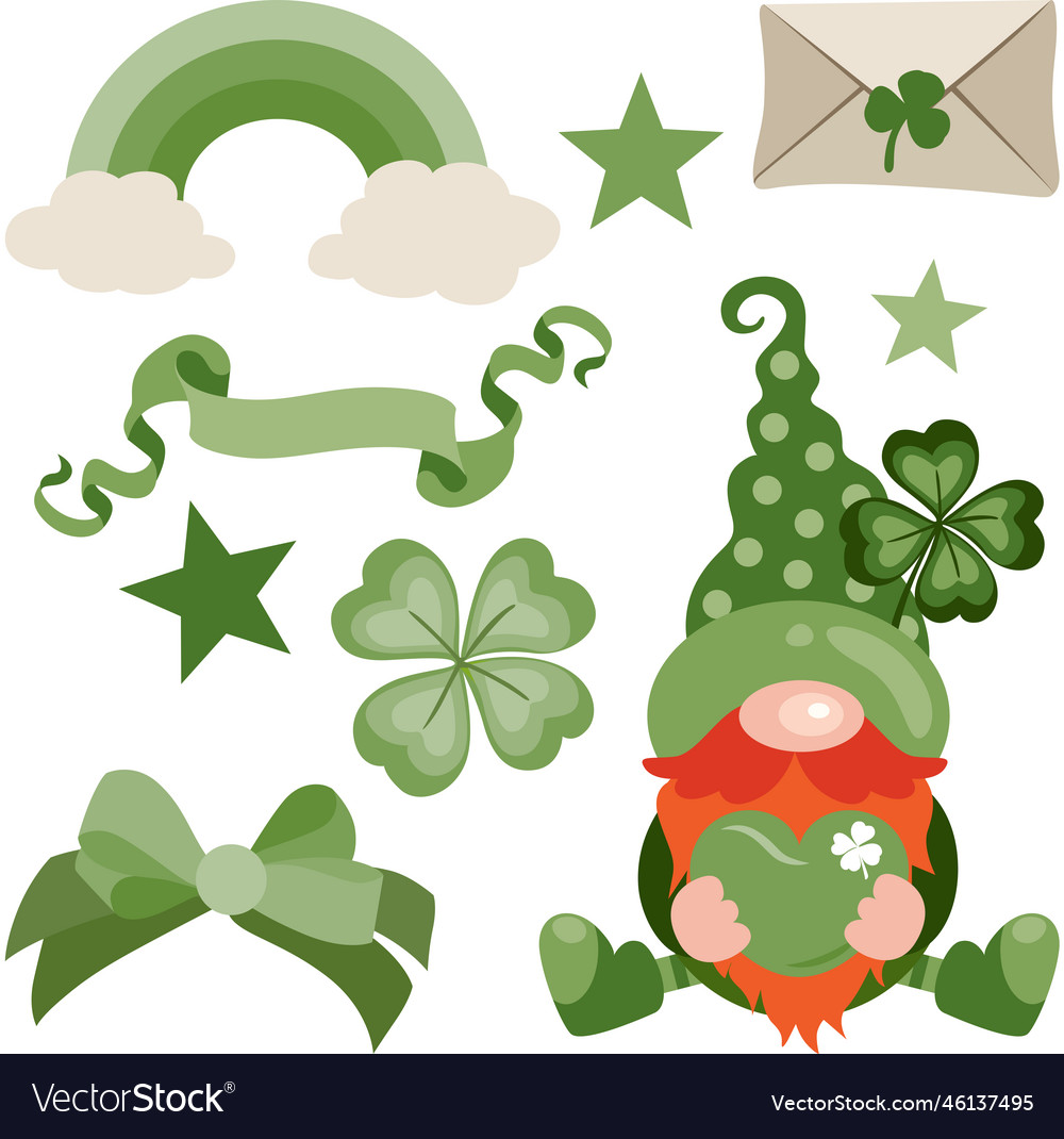 Green digital elements for saint patrick s day